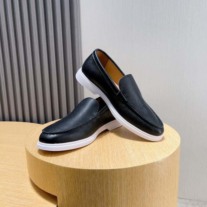 Boss Men's Luxury Leather Loafers in Black Leather