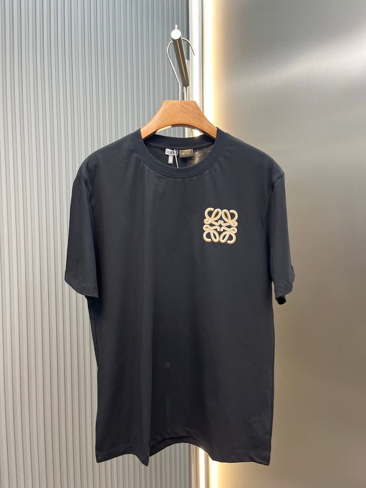 Loewe Double Vine Embroidered Crewneck T-Shirt in Black