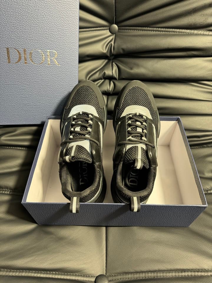 Dior B22 Calfskin Sneakers in Black