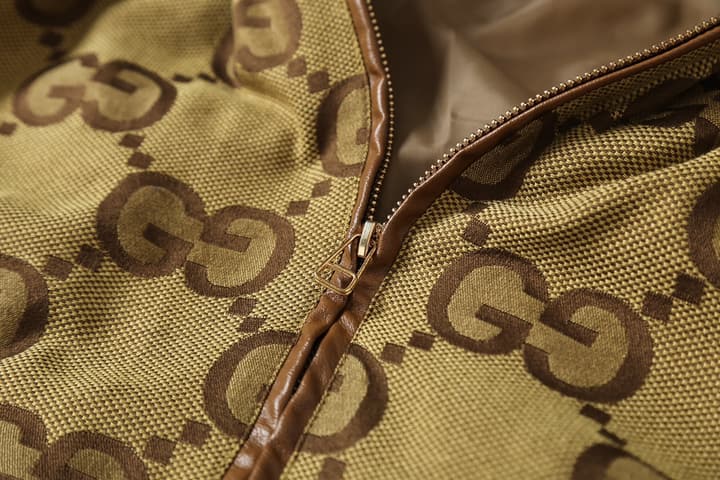 Gucci Double G Jacquard Stand Collar Jacket – 25FW in Camel Ebony Double G Jacquard