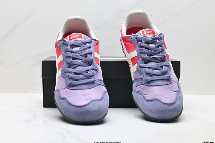 Onitsuka Tiger Serrano Nylon Retro Sneakers in Blue With White Stripes