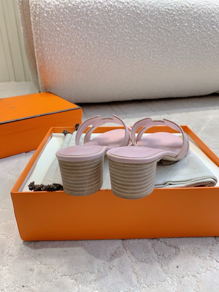 Hermès H-Heeled Sandals in Tan