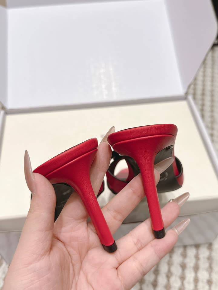Saint Laurent Melody Square-Toe Heeled Sandals – 2026 Spring/Summer Collection in Beige Patent