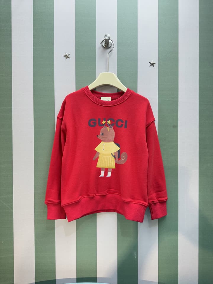 Gucci Kids Crewneck Sweatshirt – 2025FW in Red Graphic Sweatshirt