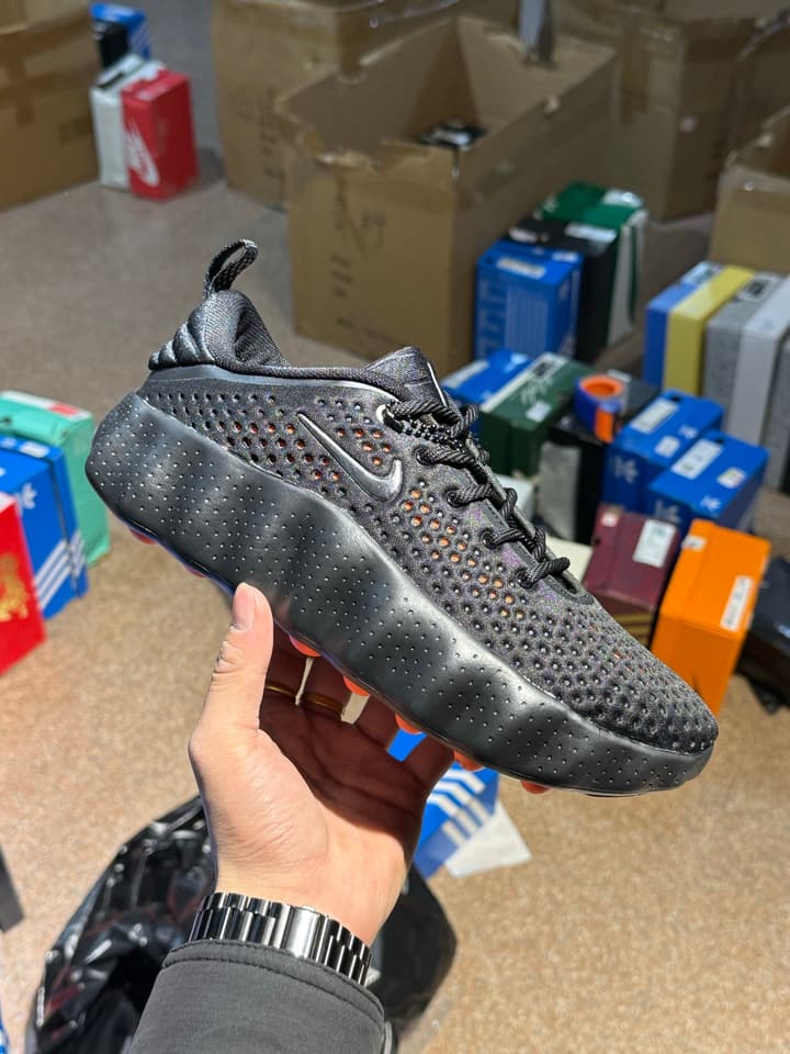 Nike Mind 002 Black Tech Training Shoes in Black With Orange Accents