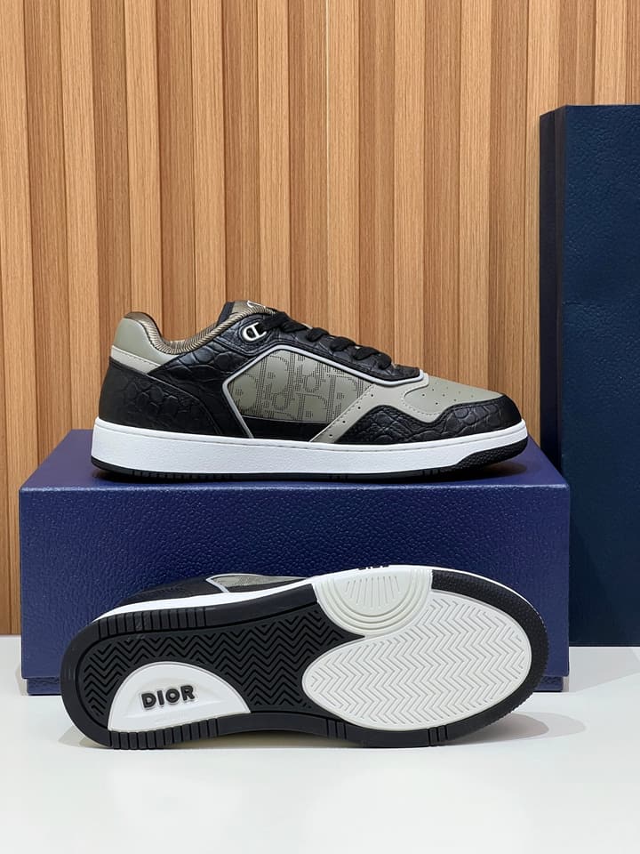Dior B27 Unisex Sneakers – 2025 Collection in Black And Khaki Oblique