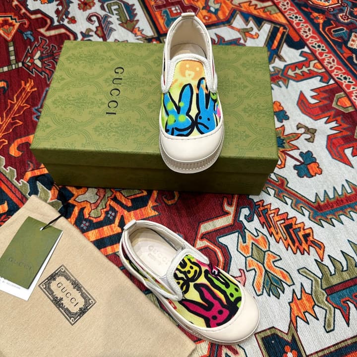Gucci Kids Footwear – Kids Collection in Beige Plaid Slip-on
