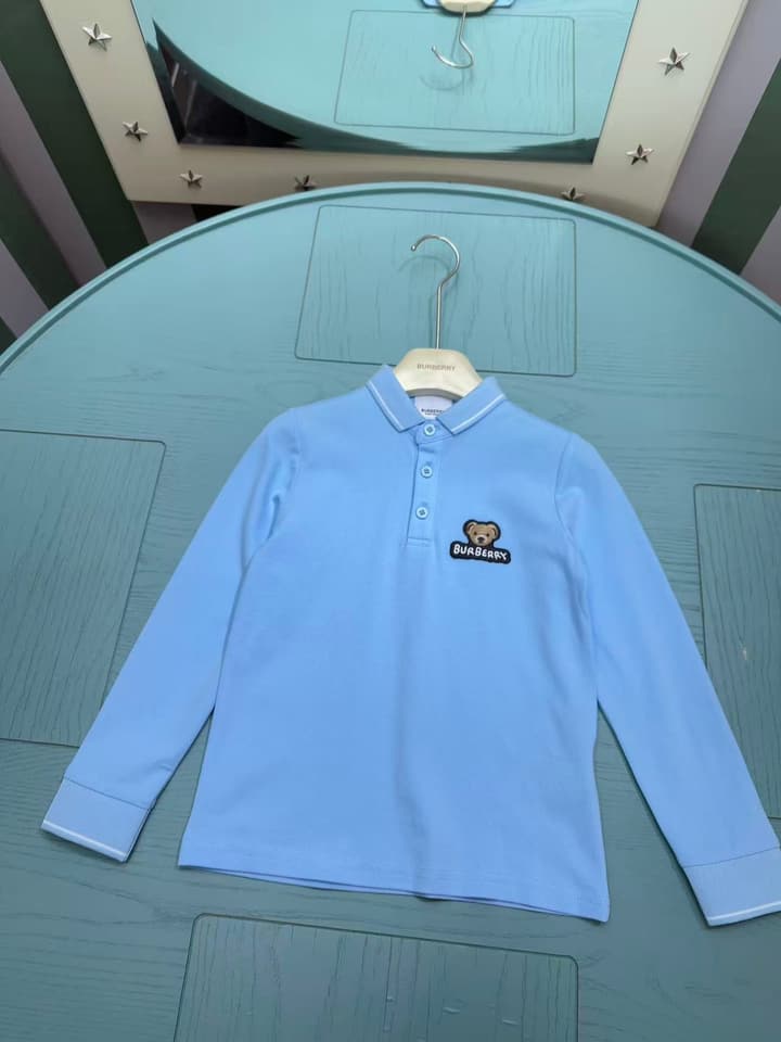 Burberry Classic Logo Print Kids Sweatshirt – 2025SS in Light Blue With Bear Logo