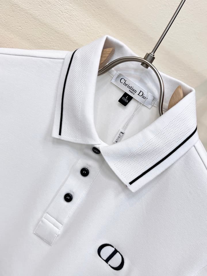 Dior Embroidered Logo Piqué Cotton Polo Shirt – 2026 Spring/Summer Collection in Classic Black