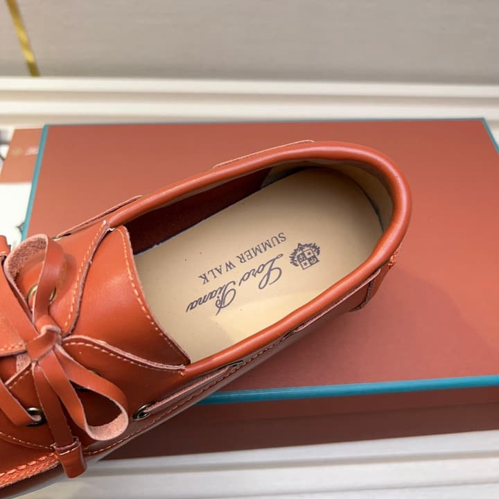 Loro Piana Moccasin Shoes – 2025 Collection in Navy Blue Leather