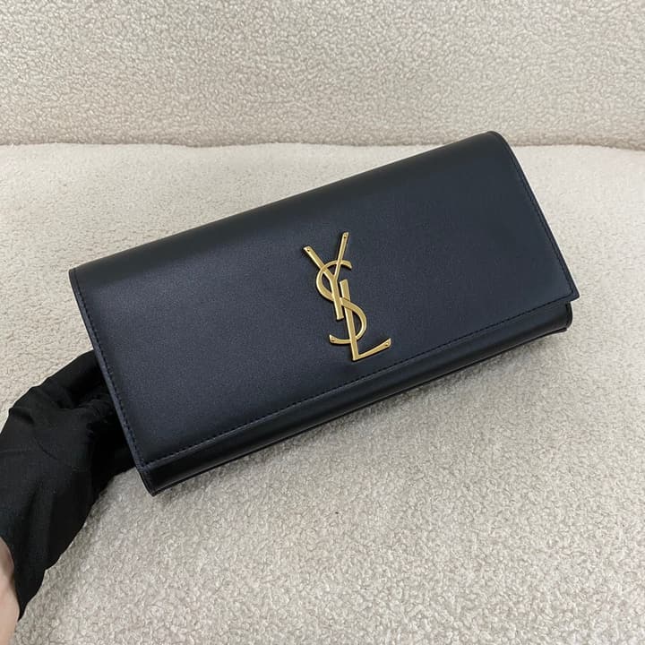 Saint Laurent Kate Classic Clutch Bag in Matte Black