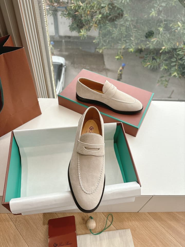 Loro Piana Loafers in Black Suede