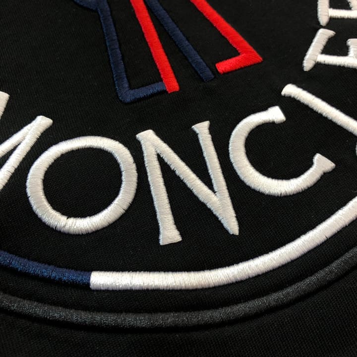 Moncler Embroidered Logo Crewneck T-Shirt – 2025 Spring/Summer Collection in Black