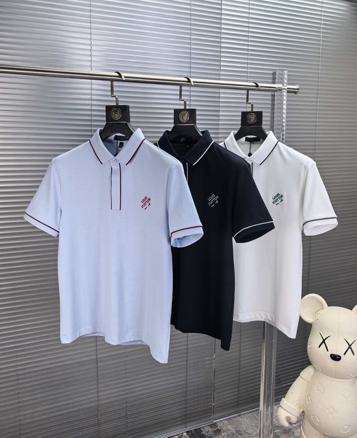 Louis Vuitton Embroidered Logo Pique Cotton Polo Shirt – Spring/Summer Collection – 2026 in Light Blue