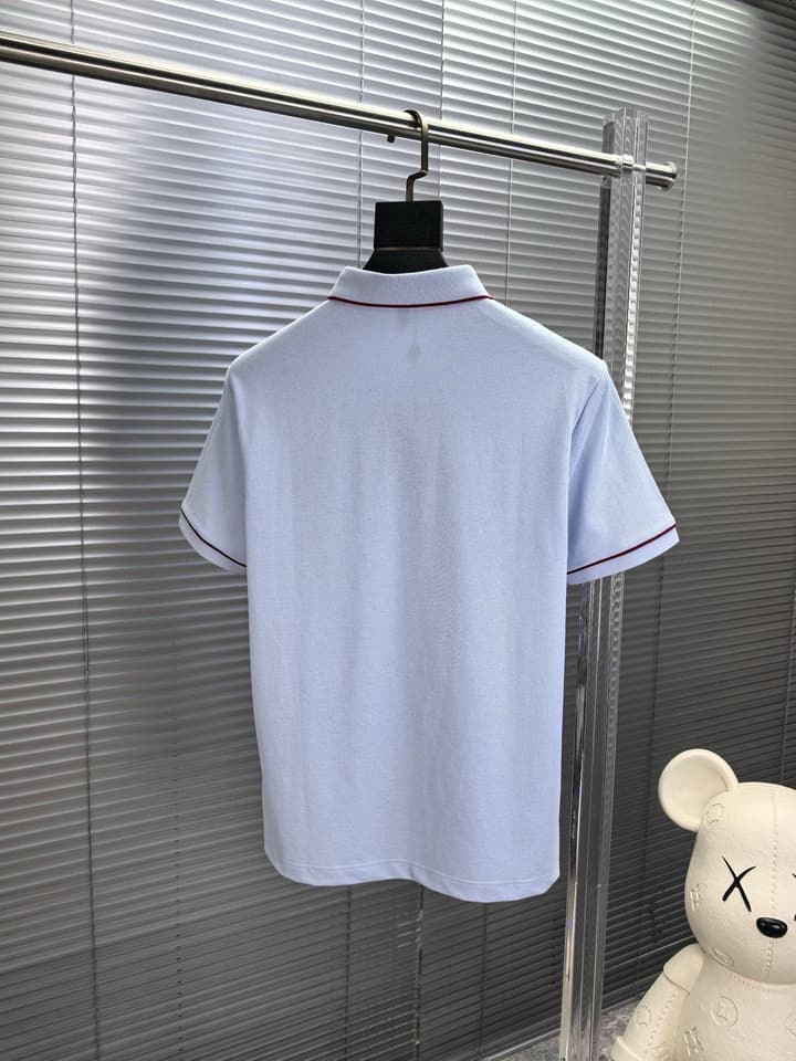 Louis Vuitton Embroidered Logo Pique Cotton Polo Shirt – Spring/Summer Collection – 2026 in Light Blue
