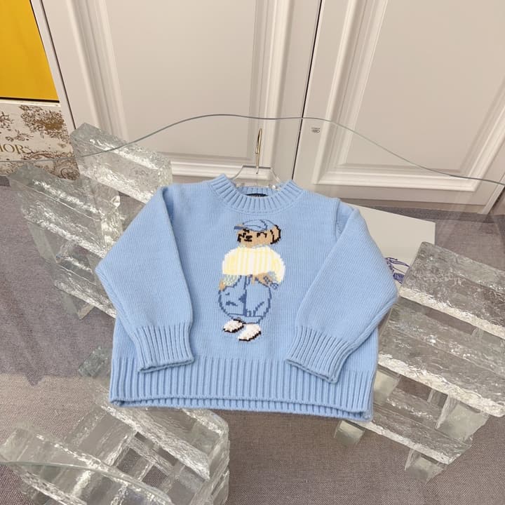 Ralph Lauren Kids Knitted Sweater – Kids Collection in Dark Navy Bear Sweater