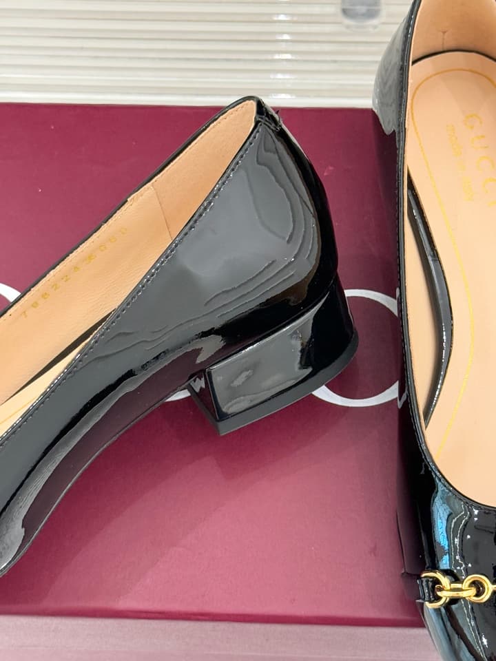 Gucci Horsebit Block Heel Pumps – 25FW in Deep Burgundy Patent Leather