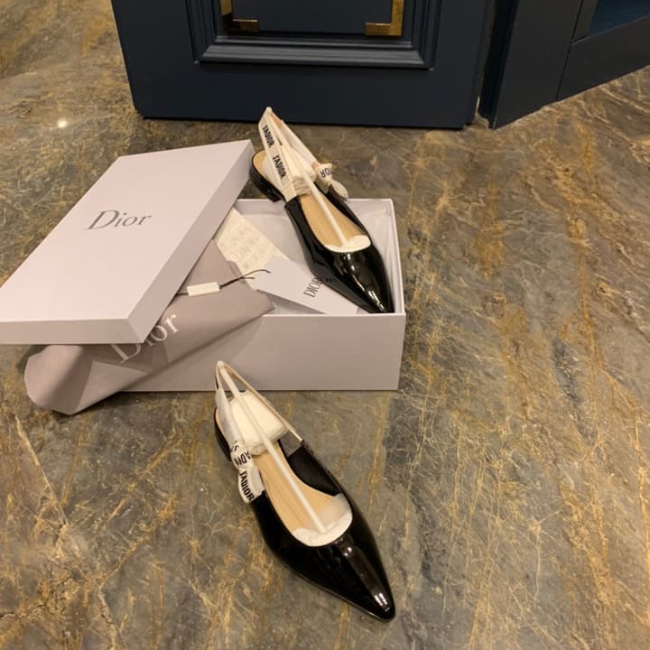 Dior J'Adior Black Patent Slingback Pumps in Black Patent