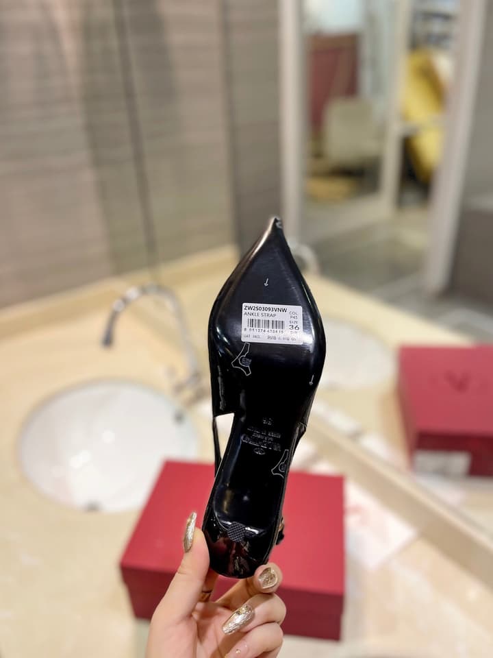 Valentino VLogo Signature Patent Leather Slingback Heels – 2024 Collection in Nude Leather
