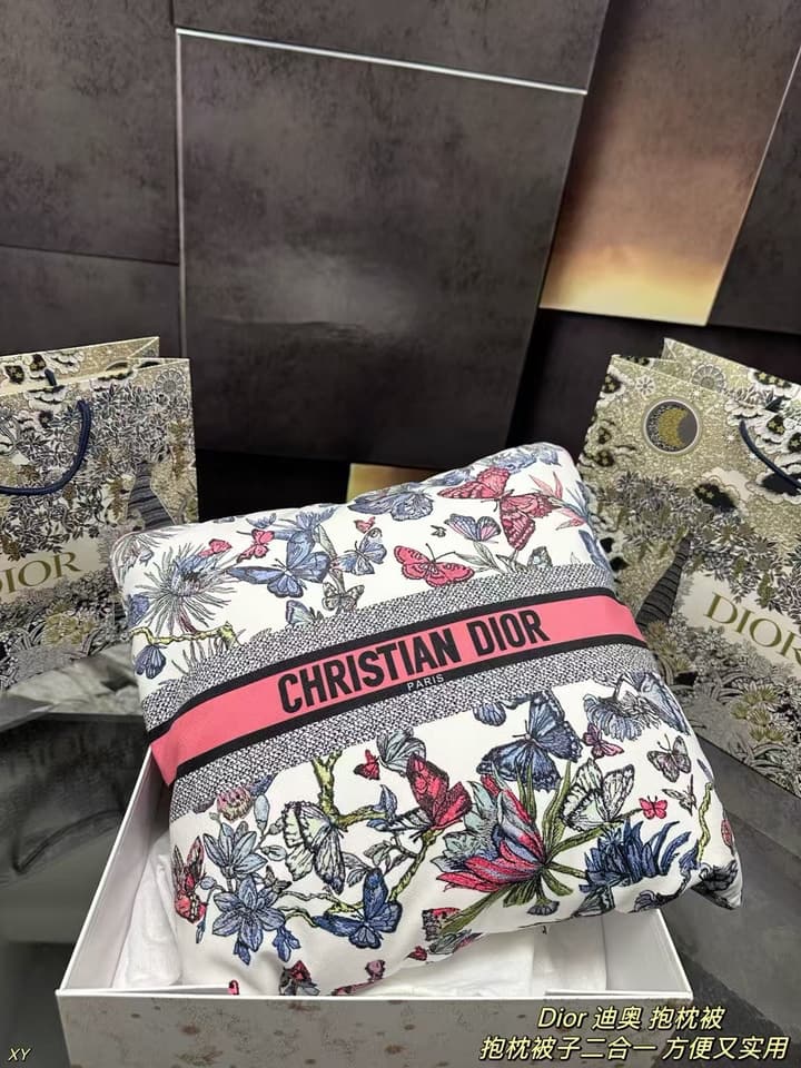 Dior Pillow Blanket Cushion in Black And White Oblique