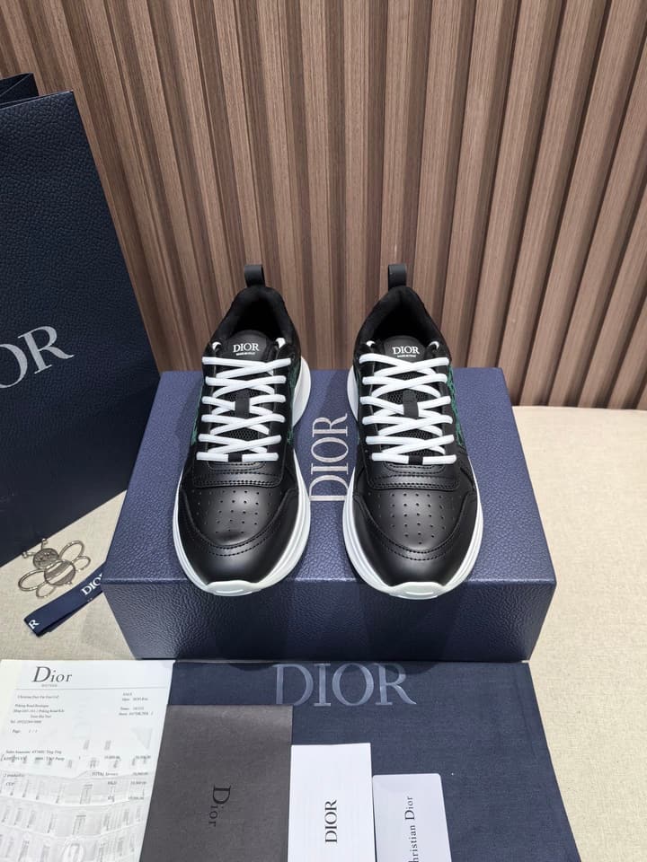 Dior Men's Leather Sneakers – New Collection in All Black