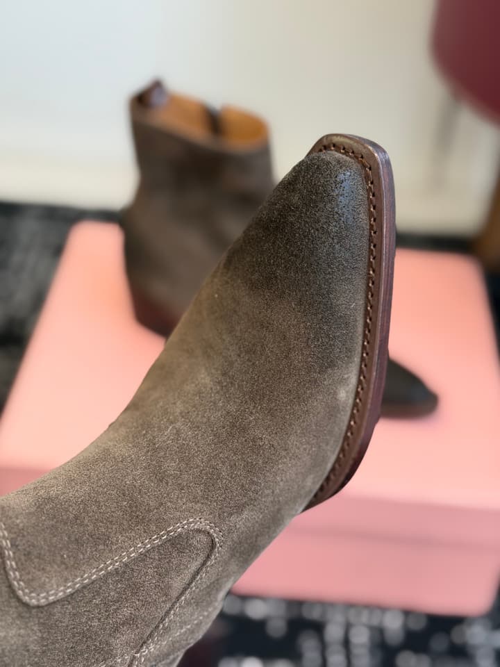 Miu Miu Distressed Leather Cowboy Biker Boots – 2026SS