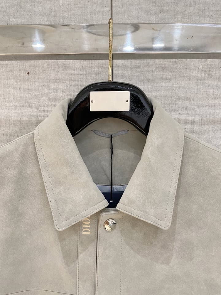 Dior Leather Jacket – 2025SS/FW Collection in Light Gray Suede Jacket