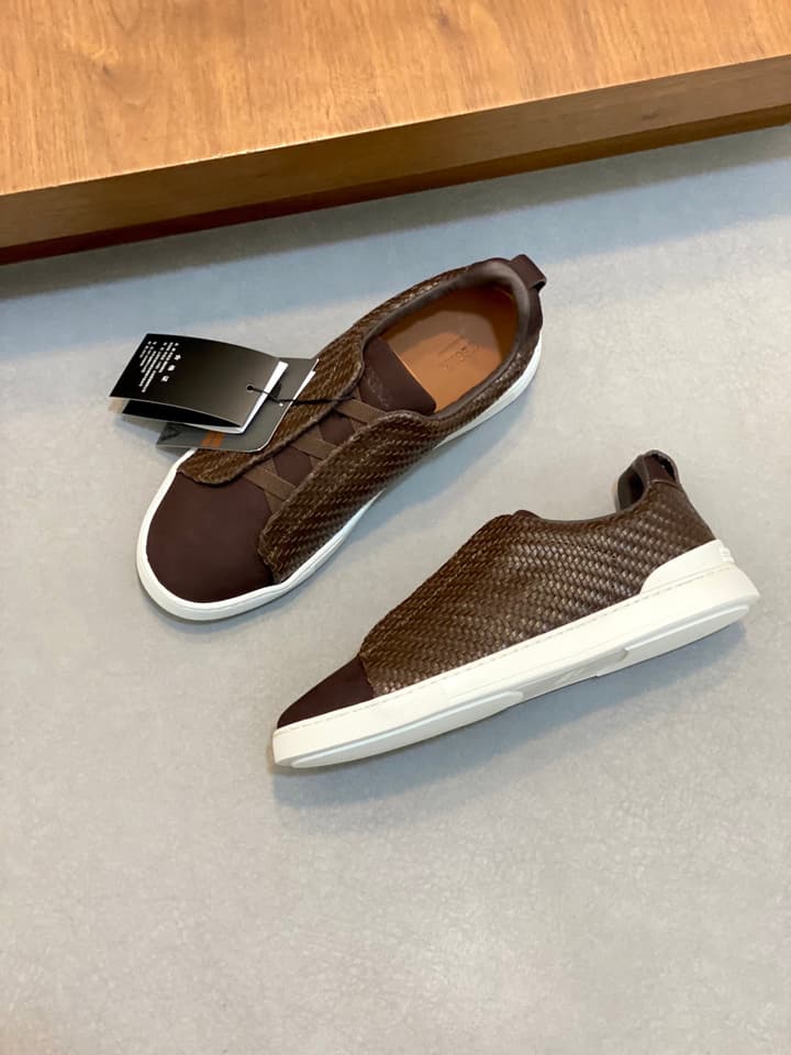Ermenegildo Zegna Triple Stitch Sneakers in Black