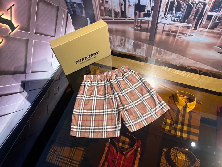 Burberry Vintage Check Swim Trunks in Beige