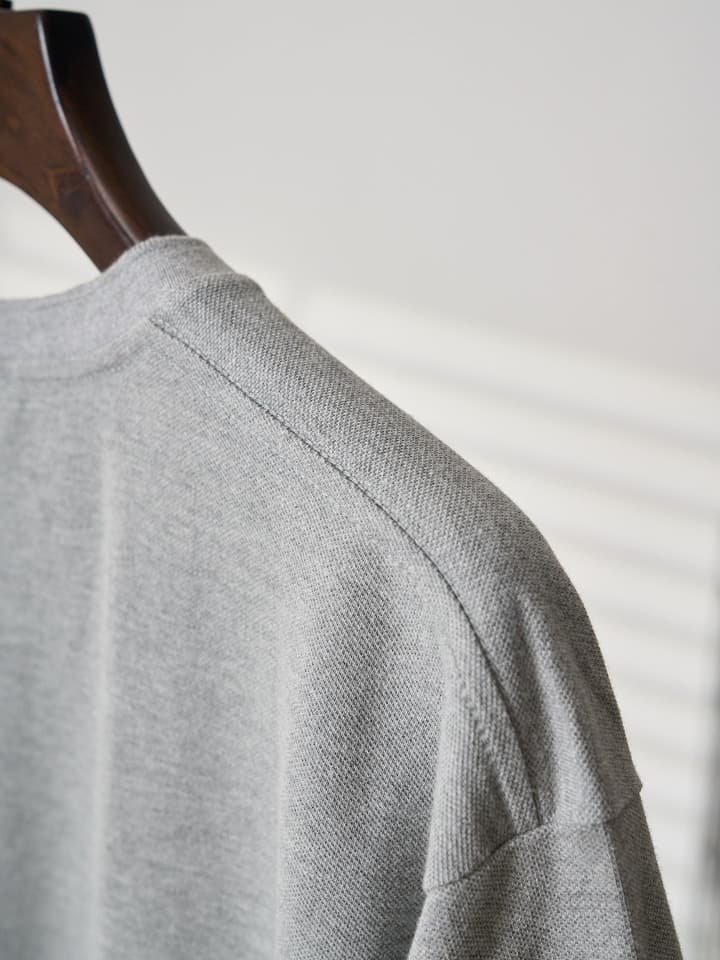 Saint Laurent YSL Embroidered Logo T-Shirt in Heather Grey