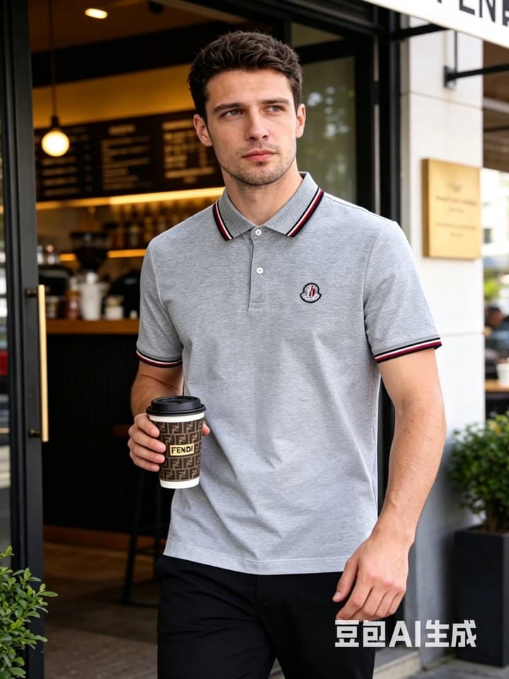 Moncler Embroidered Logo Pique Cotton Polo Shirt – Spring/Summer Collection – 2026SS in Black