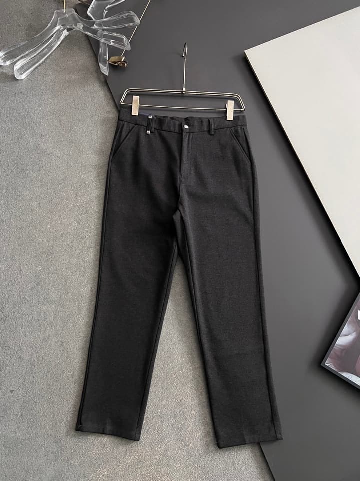 Prada Men's Cashmere Casual Trousers – 2025 Collection in Charcoal Gray