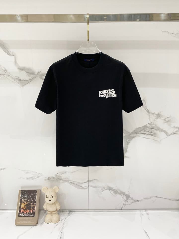 Louis Vuitton 1864 Fringe Logo Cotton T-Shirt in Black