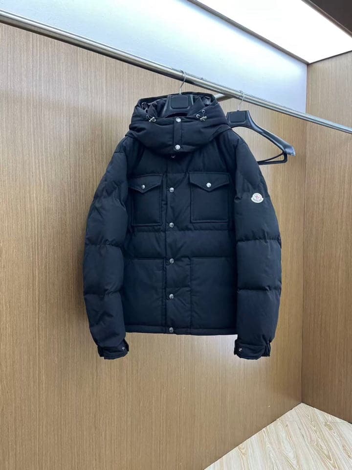 Moncler Hooded Puffer Jacket – 2025FW in Black Hooded Down Jacket