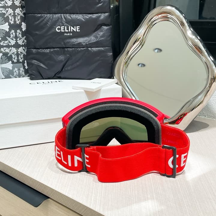 Celine Ski Goggles in Black Frame Silver Lens