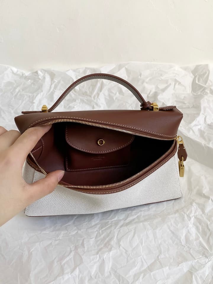 Loro Piana L23 Canvas Handbag in Brown