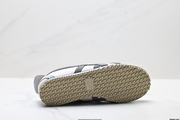 Onitsuka Tiger Mexico 66 Slip-On Sneakers in Cream With Charcoal Stripes