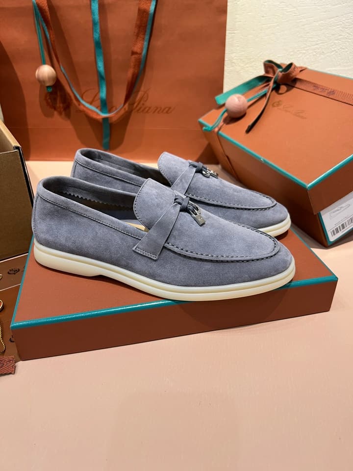 Loro Piana My Charms Classic Loafers in Nude