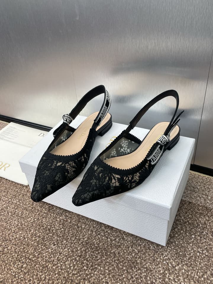 Dior J'Adior Oblique Jacquard Heeled Sandals – 2023 Spring/Summer Collection in Black Oblique Mesh 6.5cm Heel, Brightly Lit Front