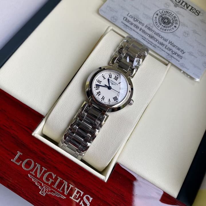Longines Xin Yue Series Moonphase Watch in Steel Bracelet White Dial