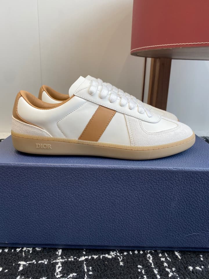 Dior 25 Pre-Fall Berlin 01 Casual German Training Sneakers – 2025 in White With Tan Accents