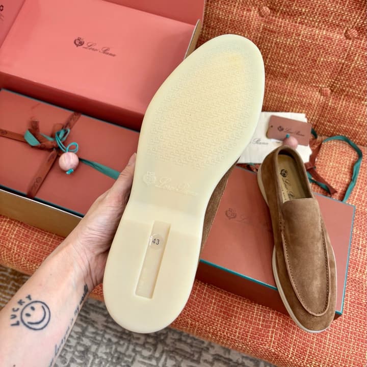 Loro Piana Suede Loafers in Brown