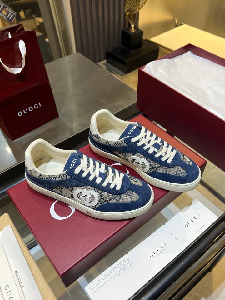 Gucci Retro German Training Sneakers in Black Monochromatic