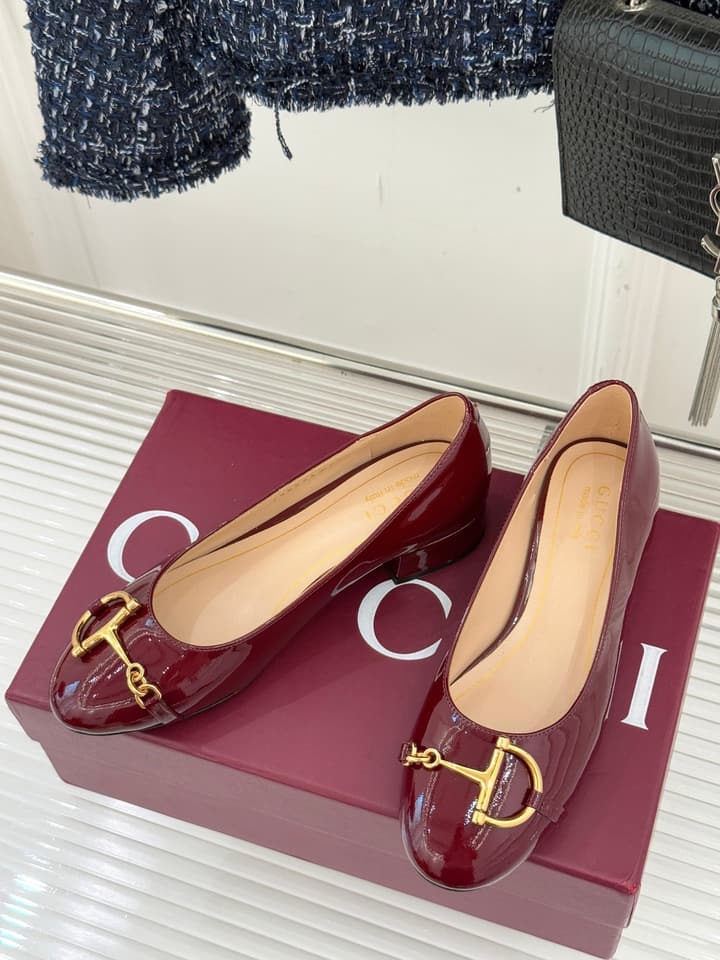 Gucci Horsebit Block Heel Pumps – 25FW in Deep Burgundy Patent Leather