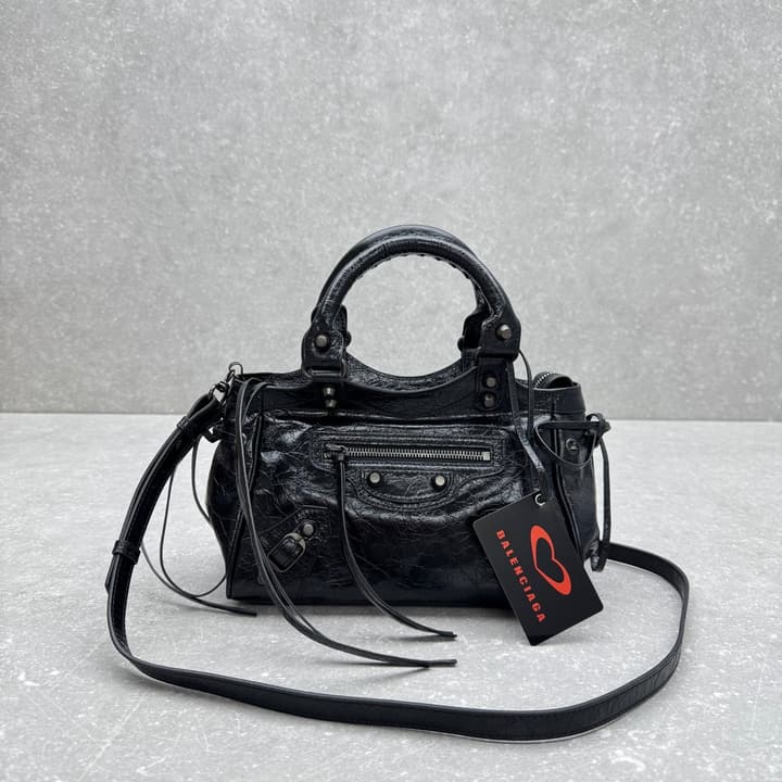 Balenciaga Le City Bowling Bag – Qixi Limited Edition in Black Oil Wax Leather