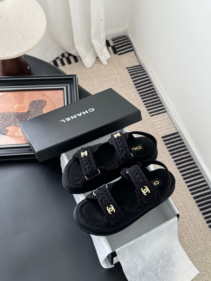 Chanel Velcro Flat Sandals – 25SS Collection in Beige
