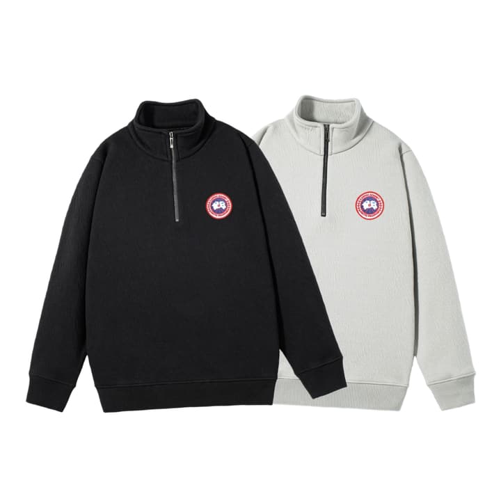 Canada Goose Half-Zip Fleece Sweatshirt in Black Half-zip Sweatshirt
