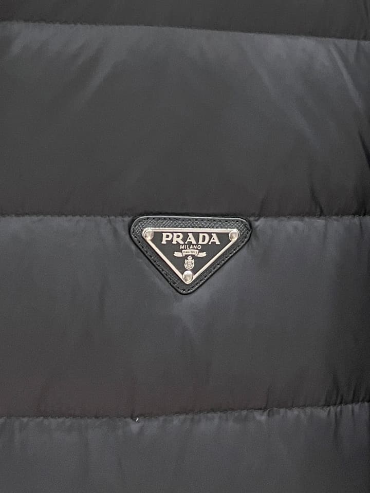 Prada Spliced Knit Down Jacket – FW2024 in Black Knit Down Jacket
