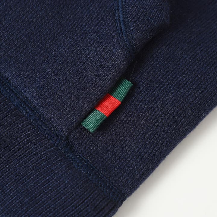 Gucci Reversible GG Cashmere Knit Jacket in Solid Charcoal Grey