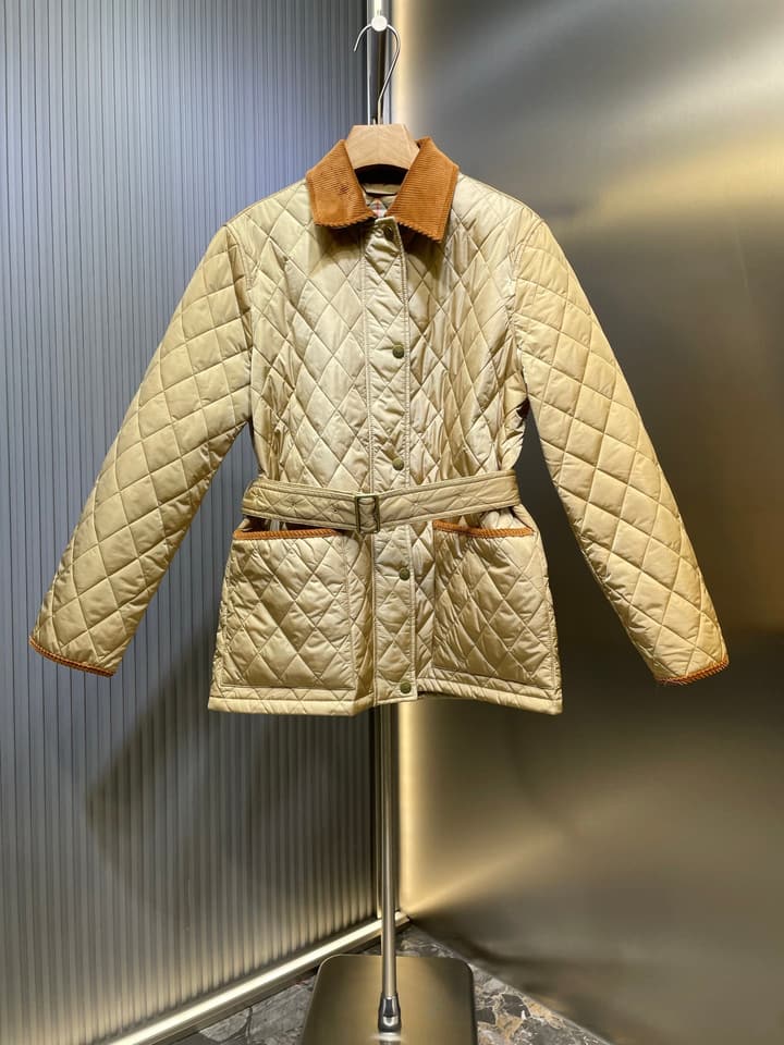 Burberry Classic Quilted Jacket in Beige